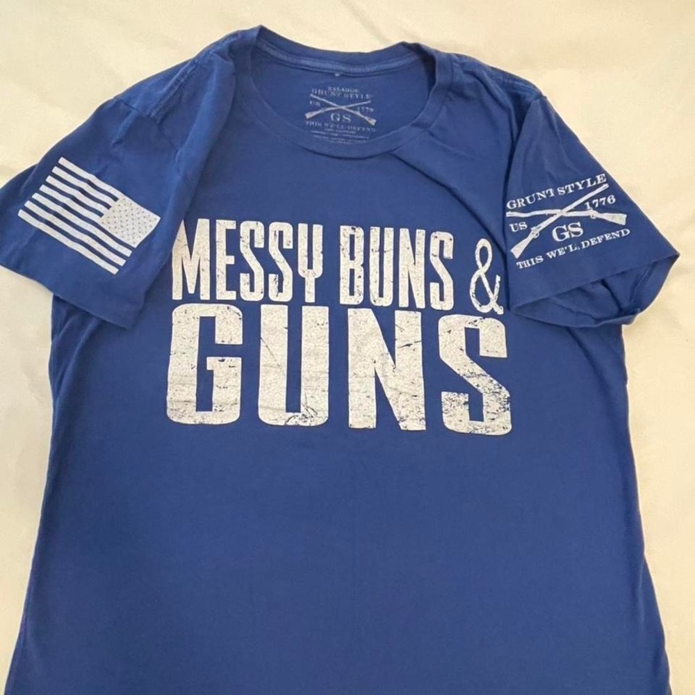 Cobalt blue cotton Gruntstyle tee with white grunt style text